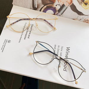 Cat Eye Glasses Frames Women Trendy Myopia Frame Rose Gold Optical Eyeglasses for Ladies Spectacles
