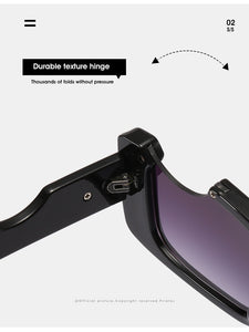 D&T 2022 New Fashion Rectangle Sunglasses Women Men Brand Designer Distinctive Incomplete Style Gradients Lens PC Frame UV400