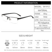 Carica l&#39;immagine nel visualizzatore di Gallery, Montature per occhiali da uomo d&#39;affari semi frameless in lega di titanio Big Face Adatto S61012 Montatura per occhiali da vista classica da uomo 
