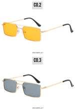 Load image into Gallery viewer, Square Women Sunglasses Alloy Metal Small Frame Clear Double Men&#39;s Sun Glasses Women Vintage Chic Female Shades Red Yellow