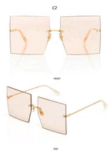 Load image into Gallery viewer, Trendy Oversized Square Sunglasses Women Personlity Fashion Sexy Red Brown Tinted Color Lens UV400 Retro Ladies Sun Glasses