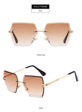 Carica l'immagine nel visualizzatore di Gallery, Occhiali da sole senza montatura di nuova moda Occhiali da sole di marca di lusso da donna Occhiali da sole quadrati in metallo UV400 Shades Eyewear Oculos Gafas de sol 