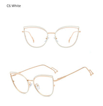 Load image into Gallery viewer, Ralferty Retro Metallic Eyeglass Frame Women Computer Anti Blue Light Glasses Leopard Myopia Optic Prescription Glasses Frame