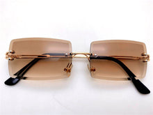 Load image into Gallery viewer, Rimless Sunglasses Rectangle Fashion Popular Women Men Shades  Small Square Sun Glasses For Female Summer Traveling Brown Oculos