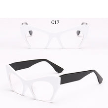 Load image into Gallery viewer, Big frame women glasses frame fashion cat eye Clear Lens brand oversized Glasses Female Transparent Half frame optical frame