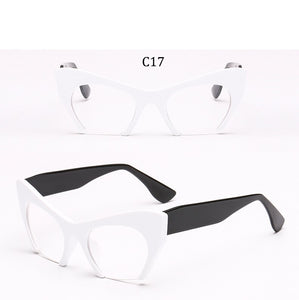 Big frame women glasses frame fashion cat eye Clear Lens brand oversized Glasses Female Transparent Half frame optical frame