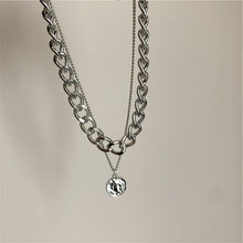 Load image into Gallery viewer, INS Punk Hiphop Cuban Thick Chain Choker Necklace Sets for Women Vintage Carved Coin Portrait Pendant Necklace Jewelry