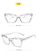Carica l&#39;immagine nel visualizzatore di Gallery, Women Cat Eye Anti Blue Light Glasses  Trending Cateye Black Frame Blue Light Blocking Computer Female Eyeglasses