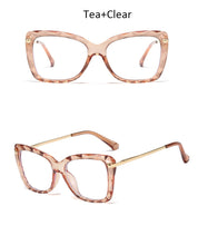 Load image into Gallery viewer, anti blue light glasses Transparent Square Optical computer glasses women Brand blue light  Big frame Clear Cat eye women&#39;s