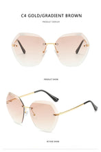 Load image into Gallery viewer, 2022 New Fashion Brand Design Vintage Rimless Pilot Sunglasses Women Men Retro Cutting Lens Gradient Sun Glasses Female UV400