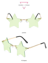 Carica l&#39;immagine nel visualizzatore di Gallery, Vintage Unique Star Shape Mirror Rimless Sunglasses Women Fashion Clear Ocean Lens Eyewear Men Trending Sun Glasses Shades
