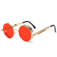 Load image into Gallery viewer, NEW Round Punk Sunglasses Women Vintage Steampunk Alloy Metal Retro Red Sun Glasses Goggles Men Gothic Style Shades