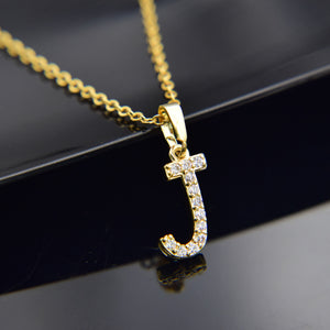 Cubic Zircon Alphabet Pendants Gold Silver Color Copper Mini A-Z Letter Pendant Necklace Shinning 26 Initial Collares Jewelry