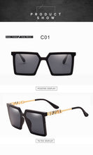 Load image into Gallery viewer, New Square Sunglasses Women Vintage Letter Frame Sun Glasses Luxury Brand Design Classic Shades Driving UV400 Gafas Oculos