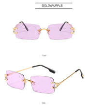 Carica l'immagine nel visualizzatore di Gallery, Retro Rimless Sunglasses Women Men Retro Brand Designer Sunglasses Sunglasses Women Men Rectangular Glasses UV400 Oculos De Sol