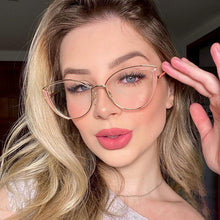 Load image into Gallery viewer, Ralferty Retro Glasses Women Anti Blue Light Decorative Cat Eye Female glasses Frame For Prescription Optic Myopia oculos F95721