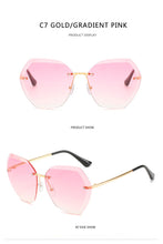 Load image into Gallery viewer, 2022 New Fashion Brand Design Vintage Rimless Pilot Sunglasses Women Men Retro Cutting Lens Gradient Sun Glasses Female UV400