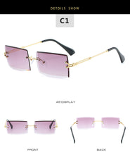 Load image into Gallery viewer, 2022 Retro Sunglasses Women Brand Designer Fashion Rimless Gradient Sun Glasses Shades Cutting Lens Ladies Frameless Eyeglasses