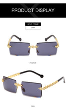 Carica l'immagine nel visualizzatore di Gallery, Occhiali da sole con diamanti senza montatura alla moda Design di marca da donna Occhiali da sole quadrati piccoli in metallo Tonalità di lusso Occhiali UV400 Gafas De Sol