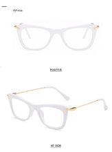 Carica l&#39;immagine nel visualizzatore di Gallery, Women Cat Eye Optical Frames Brand Designer Lady Printing Eyewear Metallic Leg