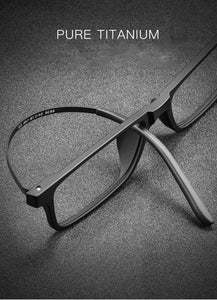 Men Pure Titanium Glasses Frame TR90 Ultralight Myopia Hyperopia Glasses Female Large Frames For Prescription Spectacles 8836X