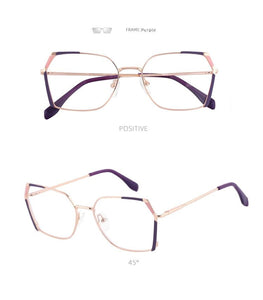 Square Women's Prescription Glasses Frame For Women Eyewear Female Fake Eyeglasses Without Diopter Metal Vintage Fashion 2022