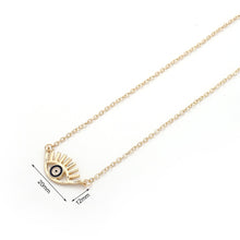 Load image into Gallery viewer, 2020 New Fashion Ladies Chic Gold Chain Colorful Rhinestone Filled Evil Eye Coin Necklaces For Women Bohemian Gold Necklaces