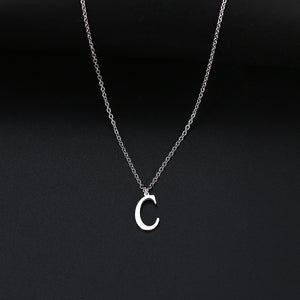Women A-Z Alphabet Letter Pendant Necklaces Personalization Stainless Steel Necklace Glamour Jewelry