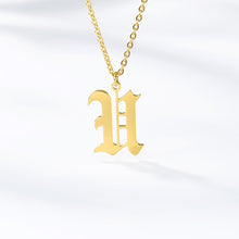 Load image into Gallery viewer, Old English Letter Initial Necklaces For Women Men Gold Silver Color Stainless Steel Chain Male Female Pendant Necklace Jewelry