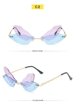 Carica l'immagine nel visualizzatore di Gallery, 2022 New Fashion Dragonfly Occhiali da sole Donna Uomo Brand Design Senza montatura Wave Eyewear Occhiali da sole stretti di tendenza di lusso