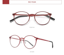 Load image into Gallery viewer, Pure Titanium Glasses Frame Women Retro Round Prescription Eyeglasses  New Men Antiskid Optical Screwless Eyewear