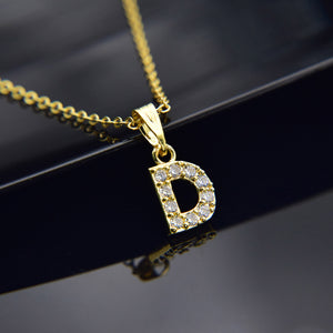 Cubic Zircon Alphabet Pendants Gold Silver Color Copper Mini A-Z Letter Pendant Necklace Shinning 26 Initial Collares Jewelry