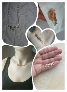 Fashion Zodiac Alphabet Necklaces Creativity European Girls Twelve Constellation Alloy English Letter Jewelry For Women