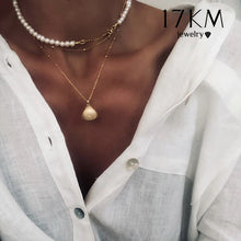 Load image into Gallery viewer, Vintage Pearl Necklaces For Women Fashion Multi-layer Shell Knot Pearl Chain Necklace 2020 NEW Coin Cross Choker Jewelry