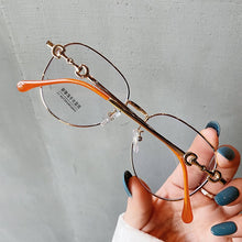 Load image into Gallery viewer, 2022 New Fashion Brand Clear Lens Round Anti-blue Light Eyeglasses For Women Tetro Elegant Computer Myopia Glasses Gold Leopard