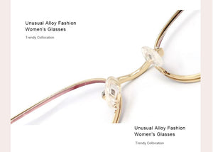 Optical Fashionable Women's Prescription Glasses Luxury Brand Fake Glasses Cat Eye Female Round Eyeglasses With Frame YINSQER