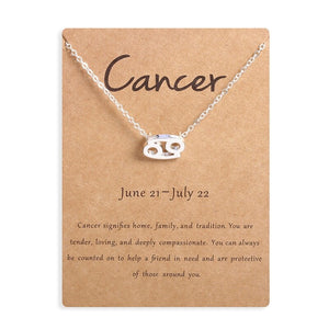 Men Women 12 Horoscope Zodiac Sign Gold Pendant Necklace Aries Leo 12 Constellations Jewelry Kids Christmas Gifts 19NOV91