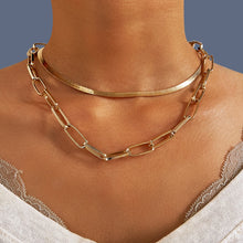 Load image into Gallery viewer, Fashion Star Lock Pendant Necklace for Women Vintage Thick Chunky Chain Choker Multilayer Coin Necklaces Jewelry Gifts
