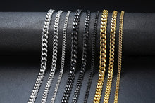 Carica l&#39;immagine nel visualizzatore di Gallery, CUBAN LINK 3 TO 7 MM  STAINLESS STEEL NECKLACE FOR MEN CHOKER JEWELRY