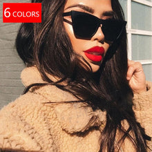 Carica l&#39;immagine nel visualizzatore di Gallery, New Woman Men Occhiali da sole Cat Eye con montatura grande Occhiali quadrati personalizzati Occhi di gatto colorati Occhiali alla moda Occhiali retrò versatili UV400 
