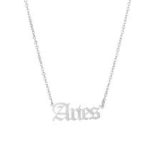 Carica l&#39;immagine nel visualizzatore di Gallery, 2020 New Constellation Zodiac Necklaces Jewelry for Women Antique Style Designed Letter Taurus Aries Necklaces Collier