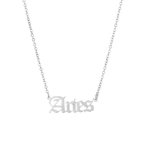 2020 New Constellation Zodiac Necklaces Jewelry for Women Antique Style Designed Letter Taurus Aries Necklaces Collier