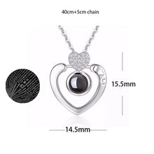 Load image into Gallery viewer, 100 Languages Love Necklace Heart Pendant Wedding Romantic I Love You Projection Necklace for Women Girl Friend Ladies Gifts