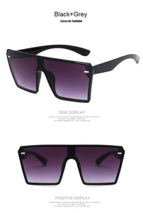 2022 Fashion Oversized Square Sunglasses Retro Gradient Big Frame Sun Glasses For  Women One Piece Gafas Shade Mirror Clear Lens