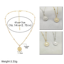 Load image into Gallery viewer, Constellation Carve Coin Pendant Necklace Simple Copper Leo Beads Clavicle Chain Necklace Sexy Couple Jewelry