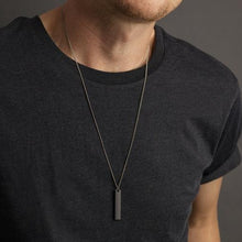 Load image into Gallery viewer, 2020 Fashion New Black Rectangle Pendant Necklace Men Trendy Simple Stainless Steel Chain Men Necklace Jewelry Gift