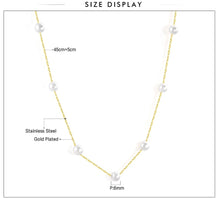 Carica l&#39;immagine nel visualizzatore di Gallery, LUXUKISSKIDS Gold Fake Pearl 6mm Pendant Link Chain 2020 Choker Necklace Women Jewelry Stainless Steel Babygirl Necklaces Set