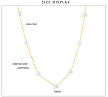 Load image into Gallery viewer, LUXUKISSKIDS Gold Fake Pearl 6mm Pendant Link Chain 2020 Choker Necklace Women Jewelry Stainless Steel Babygirl Necklaces Set