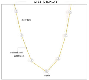 LUXUKISSKIDS Gold Fake Pearl 6mm Pendant Link Chain 2020 Choker Necklace Women Jewelry Stainless Steel Babygirl Necklaces Set