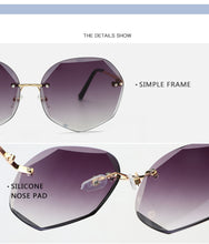 Load image into Gallery viewer, Design Fashion Lady Sun glasses 2022 Rimless Women Sunglasses Vintage Alloy Frame Classic Brand Designer Shades Oculos